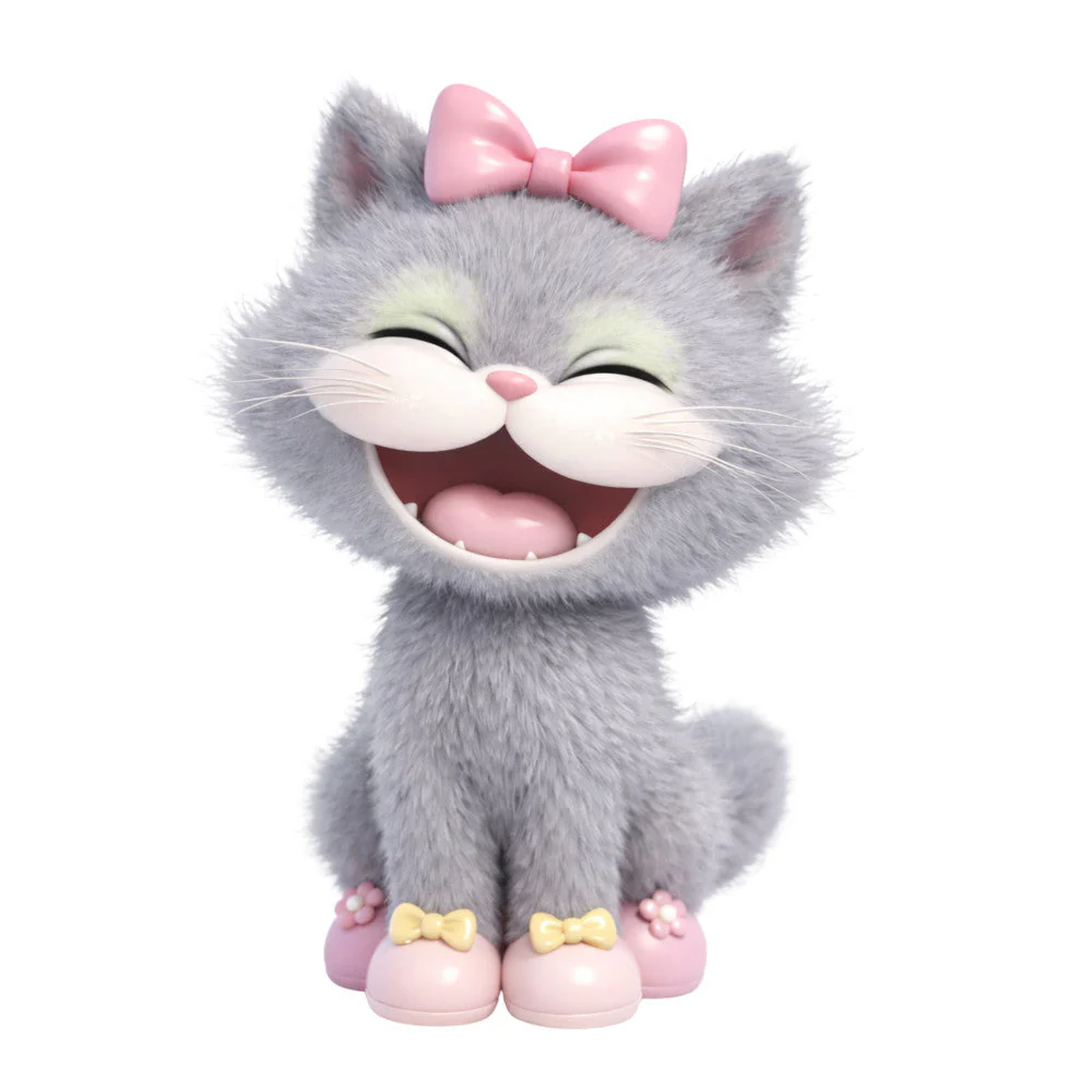 Cute Gray Cat Fabric Panel 5