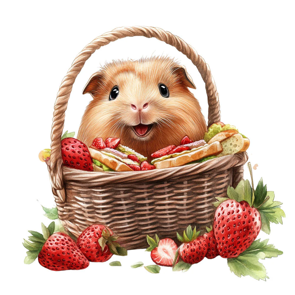 Cute Guinea Pigs Fabric Panel 15