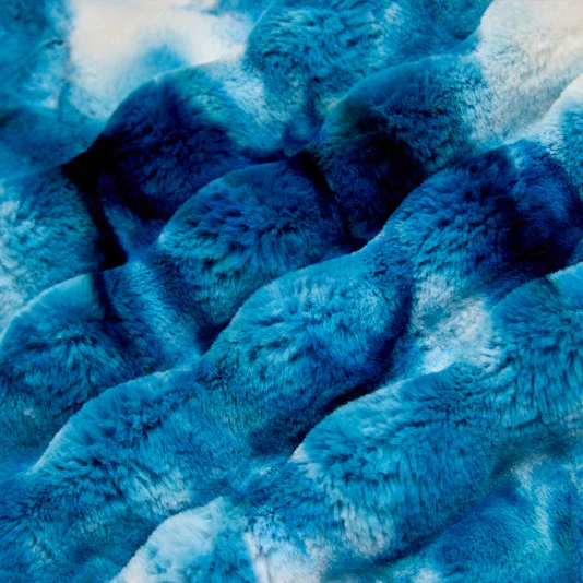 Luxe Cuddle Sorbet Powderpuff Dark Sea 58" - 60" Fabric per yard - Image 2