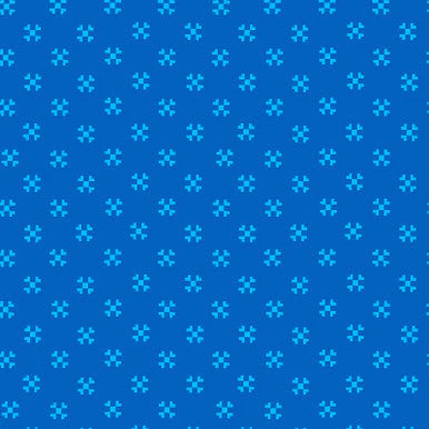 Deep Blue Spaced Out Colorblock Party 43/44" Cotton Fabric Per Yard