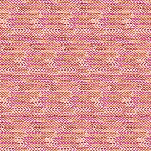 Delight - Zigzag - Coral 44" / 45" Fabric Per Yard