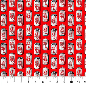 Diet Coke Can Red 44"/45" Fabric Per Yard