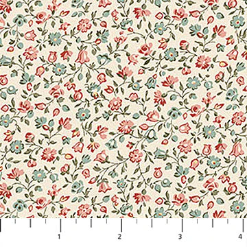 Ditsy Toss Multi Cream Manoir Antiques Road Show 44"/45" Cotton Fabric Per Yard