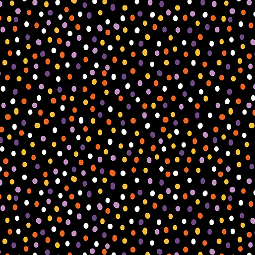 Dot-Mania Black Cotton 44"/45" Fabric Per Yard
