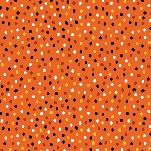 Dot-Mania Orange Cotton 44"/45" Fabric Per Yard