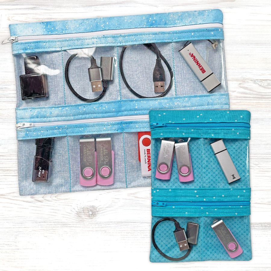 Double Zip USB + Gadget Cases In the Hoop Embroidery Designs Pickle Pie Designs - Image 2