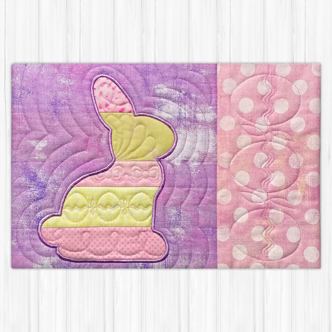 Easter Bunny Mug Rugs & Placemats In the Hoop Machine Embroidery Design Set Pickle Pie Designs - Image 4