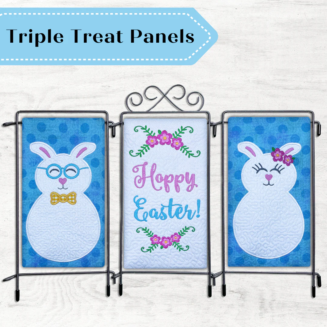 Easter Triple Panels In the Hoop Machine Embroidery Design Set - Image 2