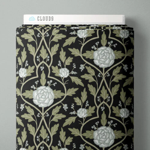 Ebony Evening Arbor 44"/45" Cotton Fabric Per Yard