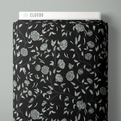 Ebony Rose Bramble 44"/45" Cotton Fabric Per Yard
