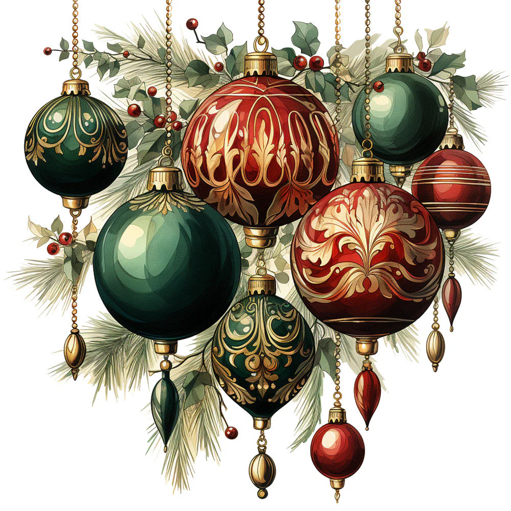 Elegant Christmas Fabric Panel 5