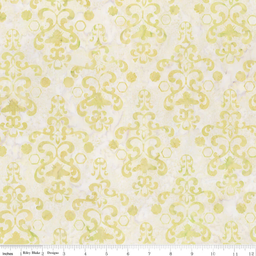 Expressions Batiks - Watercolor Daisies - Parmesan 44" / 45" Fabric Per Yard