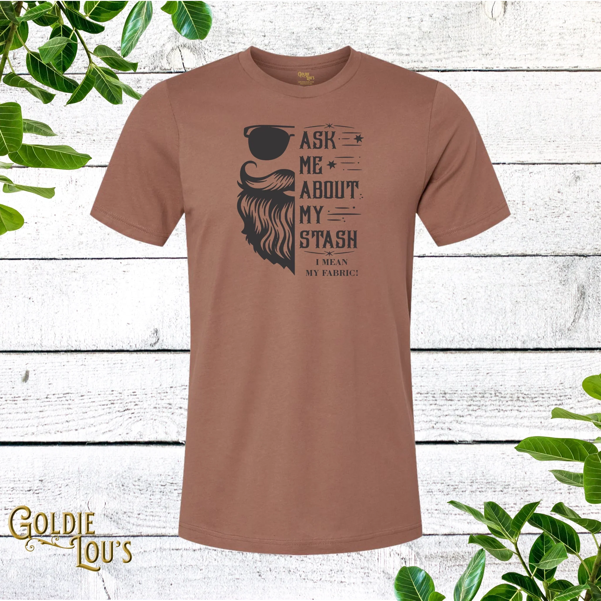 Fabric Stache Quilting T-shirt
