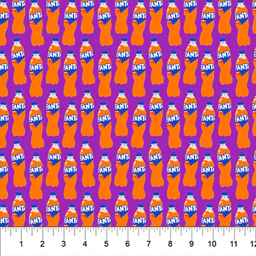 Fanta Bottle Purple 44"/45" Fabric Per Yard