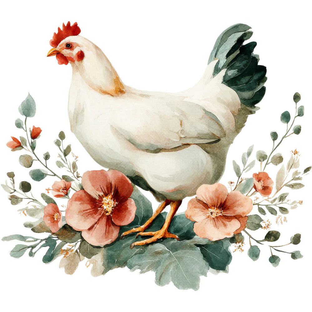 Farmhouse Chicken Decor Fabric Panel 11