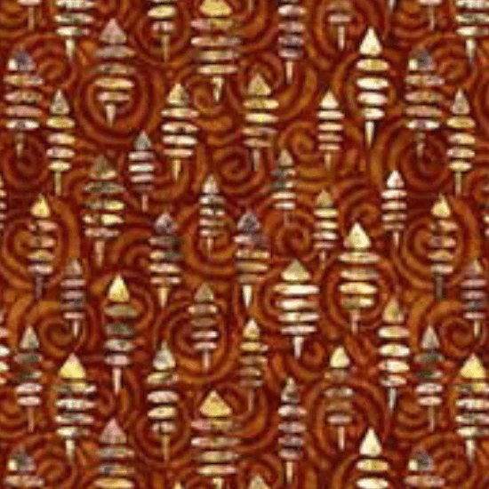 Flamenco - Geo Tops - Copper 44" / 45" Fabric Per Yard
