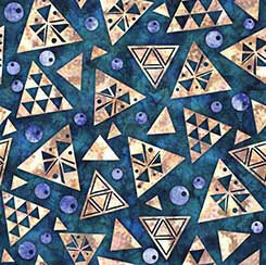 Flamenco - Geo Triangle - Blue 44" / 45" Fabric Per Yard