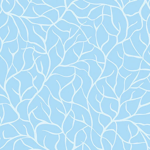 Flora & Fauna: Midnight - Branches - Sky Blue 44" / 45" Fabric Per Yard