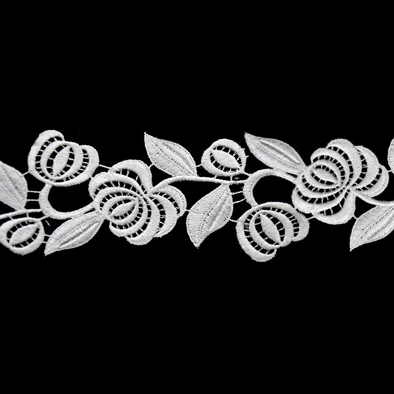Floral Embroidered Venise Lace, 1 3/4-inch X 5 Yards – Rose Vine Border Trim for Bridal, Evening Gowns & DIY Sewing - Image 2