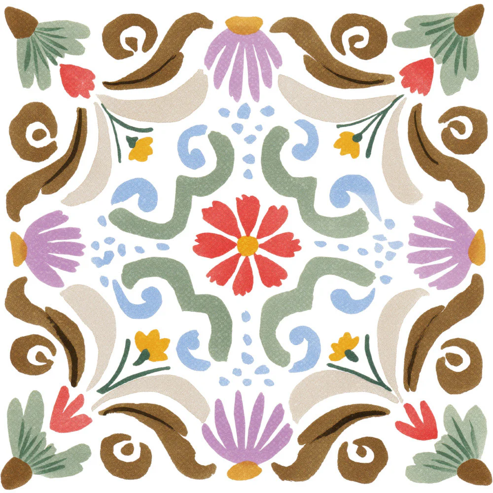 Floral Kaleidoscope Fabric Panel 14