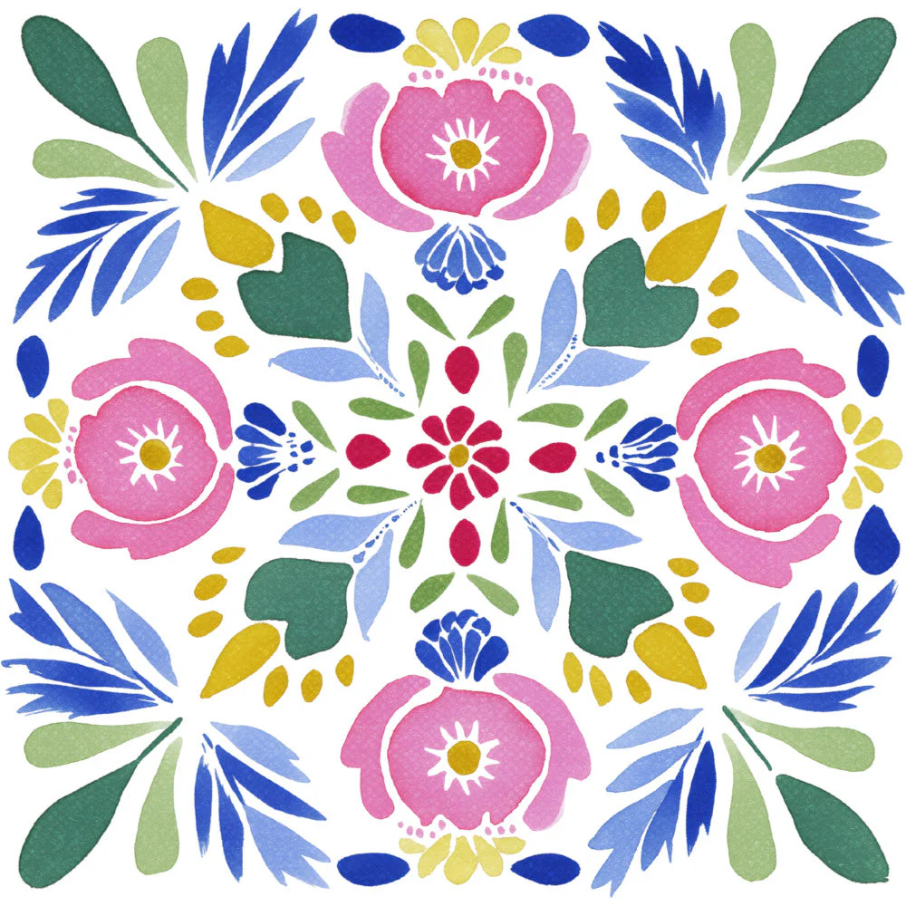 Floral Kaleidoscope Fabric Panel 32