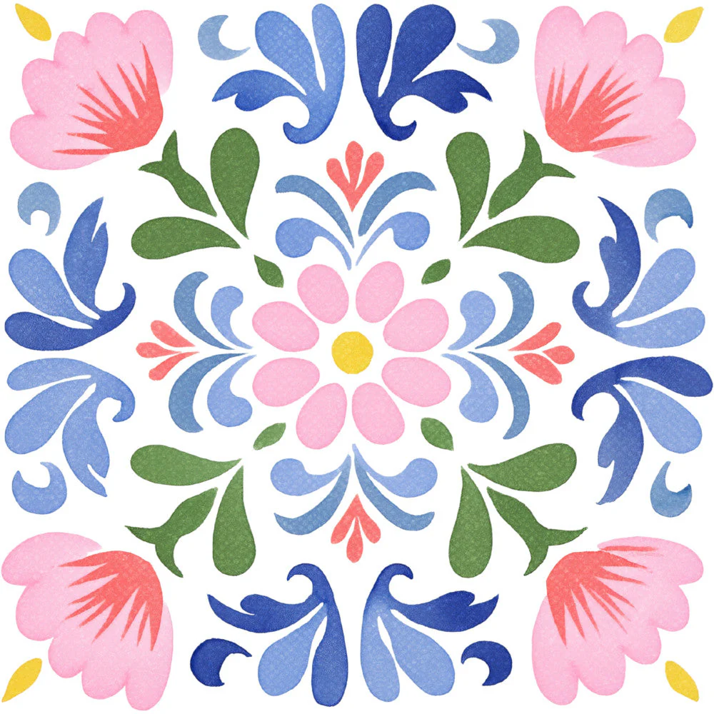 Floral Kaleidoscope Fabric Panel 38