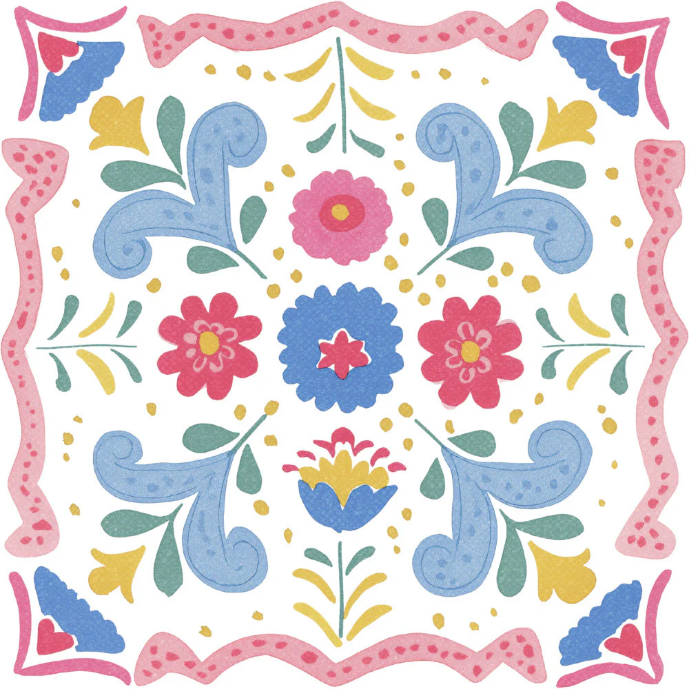 Floral Kaleidoscope Fabric Panel 9