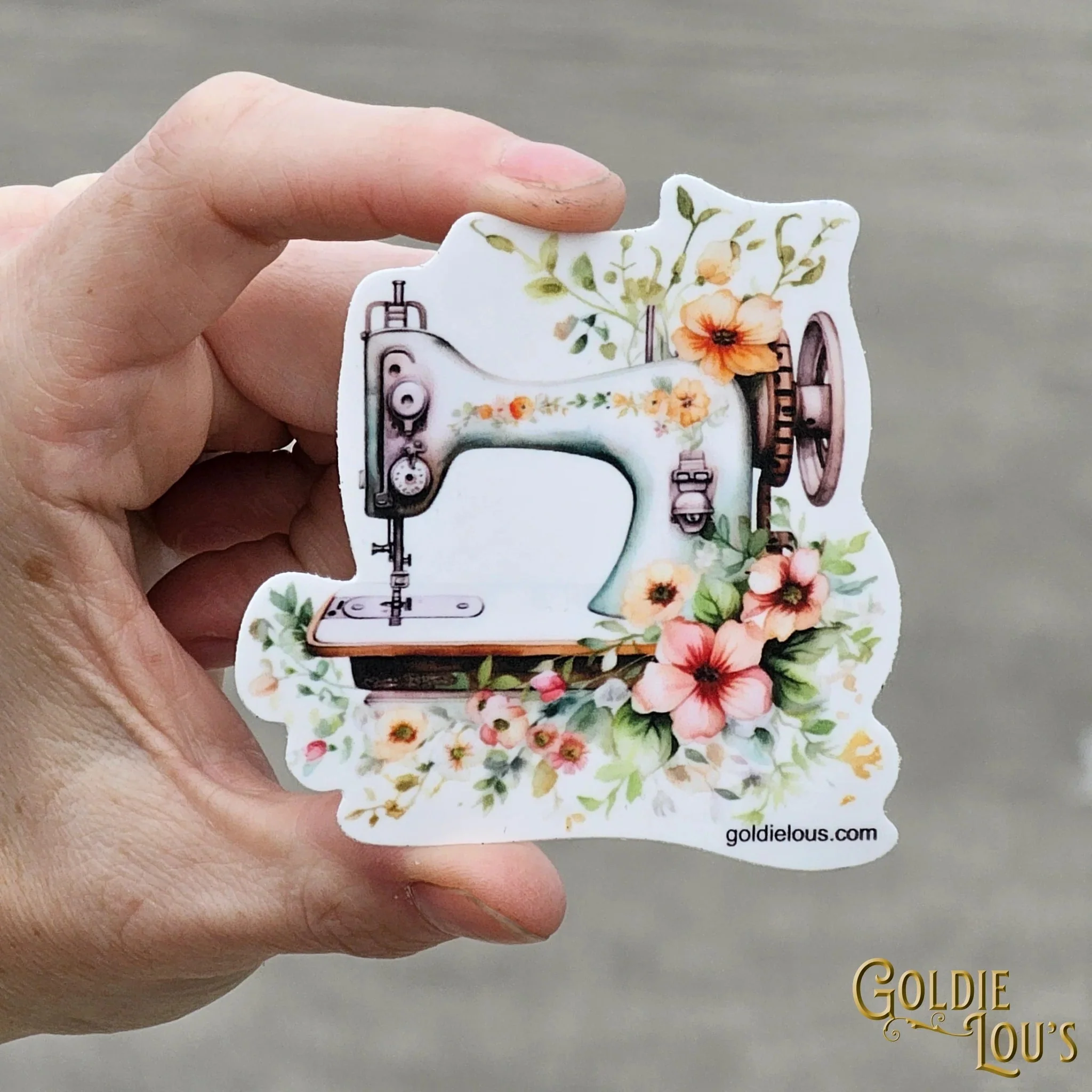 Floral Sewing Machine Sticker 5