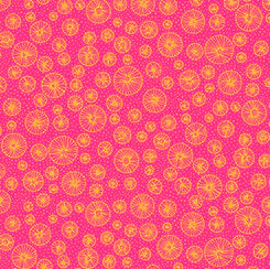 Flowerful - Linear Circles - Pink 44" / 45" Fabric Per Yard