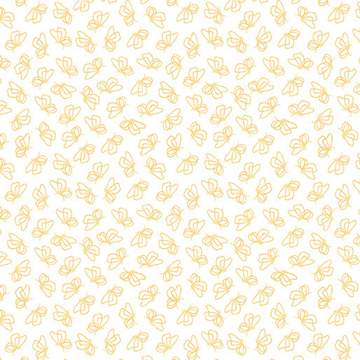 Flutter By White/Maize Cotton 44"/45" Fabric Per Yard