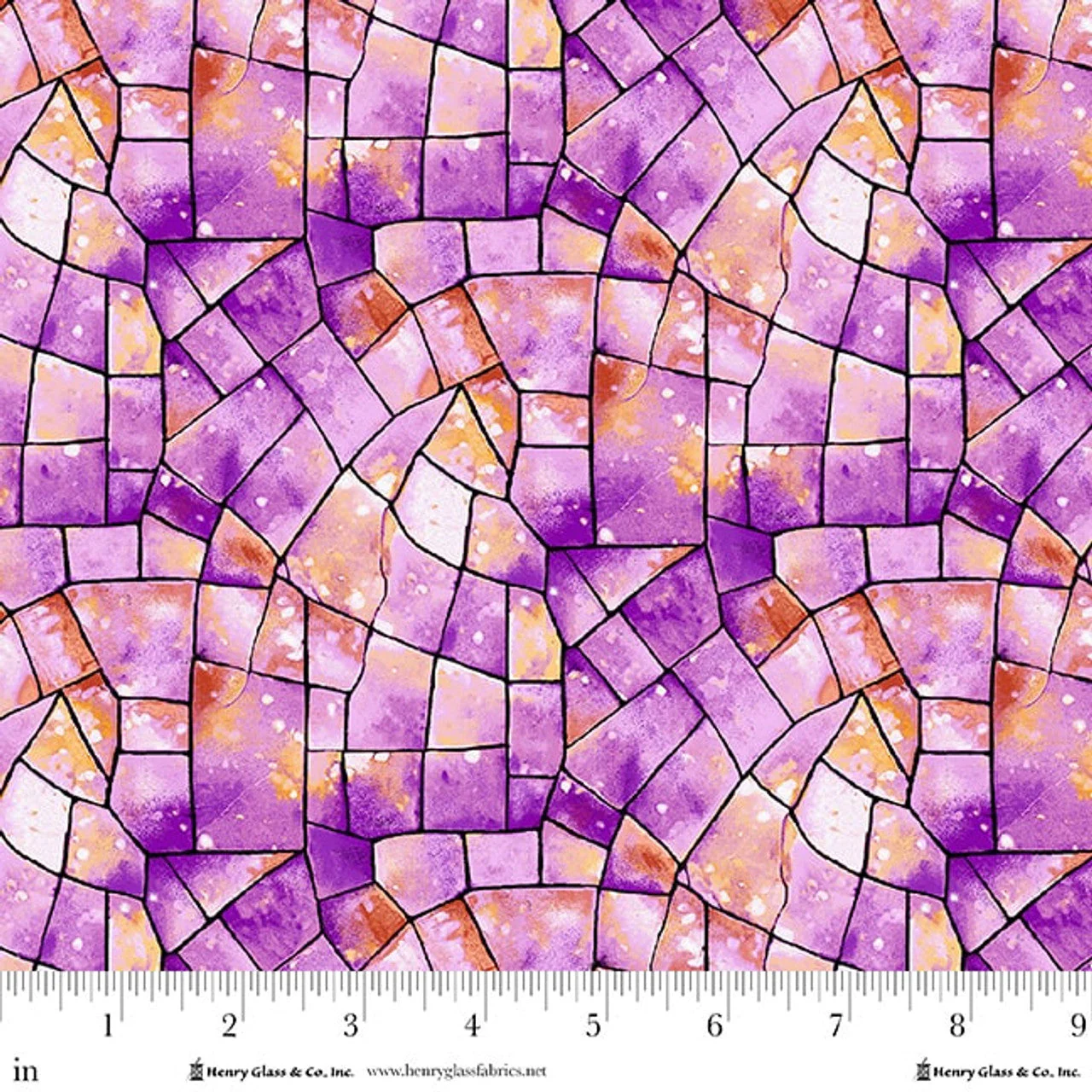 Fuchsia Kaleidoscope Stained Glass Cotton Wideback Fabric - ( 1 7/8 Yard Pack )