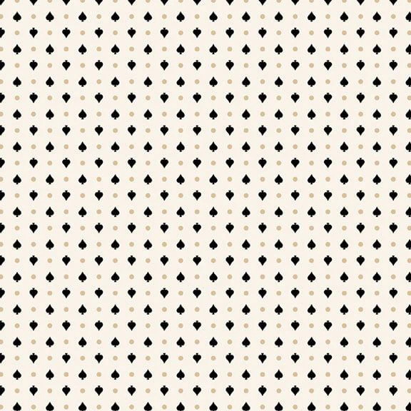 Full House - Spades - Cream 44" / 45" Fabric Per Yard