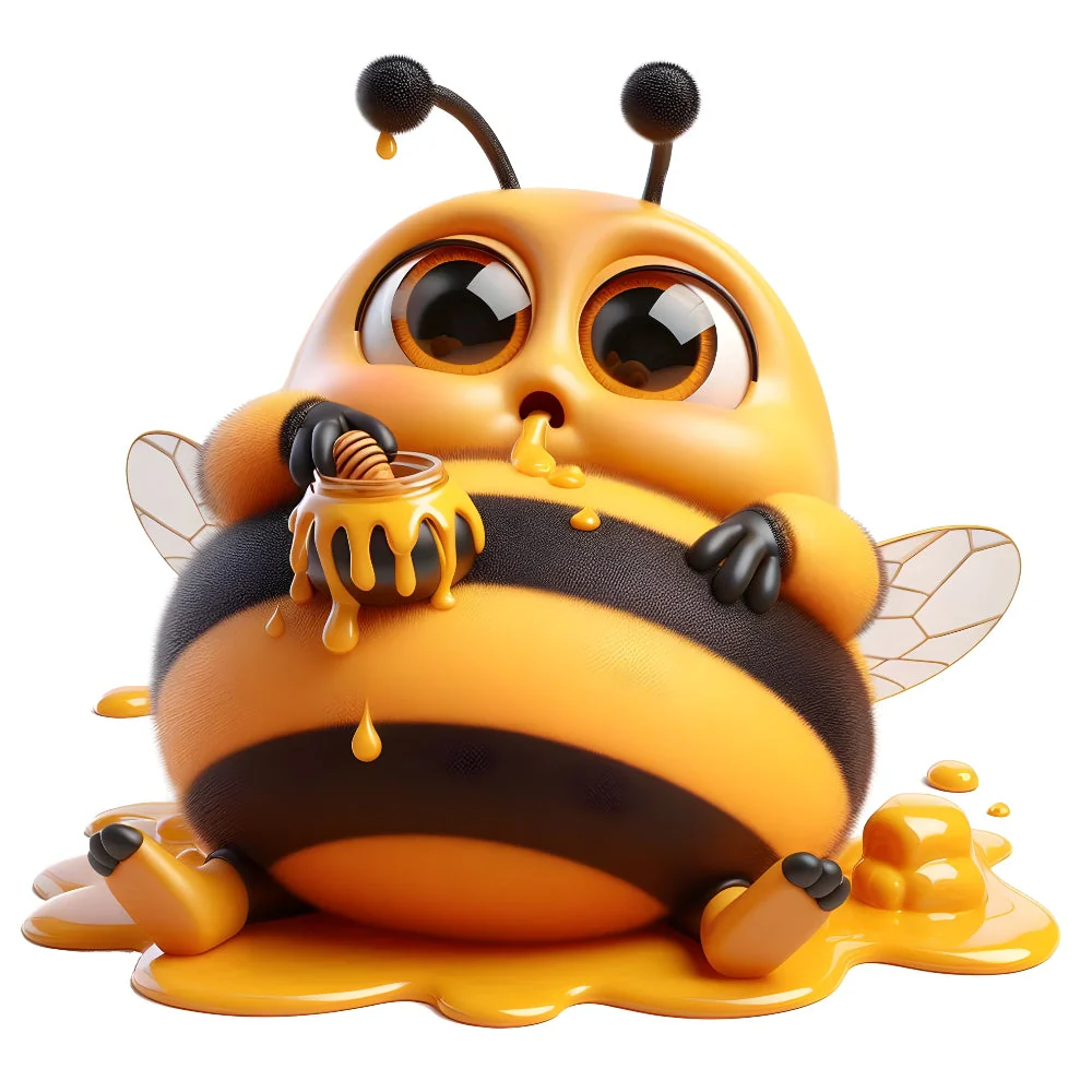 Funny Cartoon Bees Fabric Panel 21