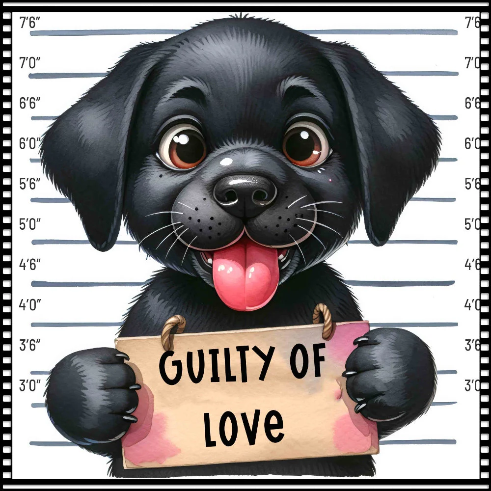 Funny Dog Mugshots Lab 1 Fabric Panel