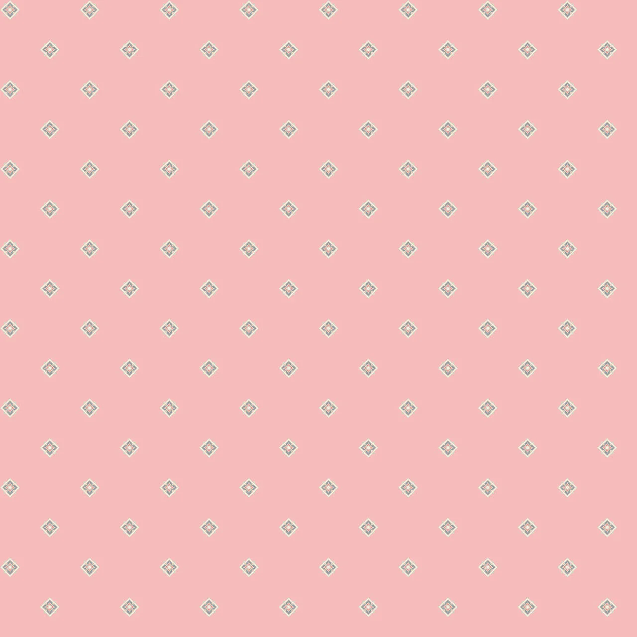 Geo Pink Meadow Blush 43"/44" Cotton Fabric Per Yard