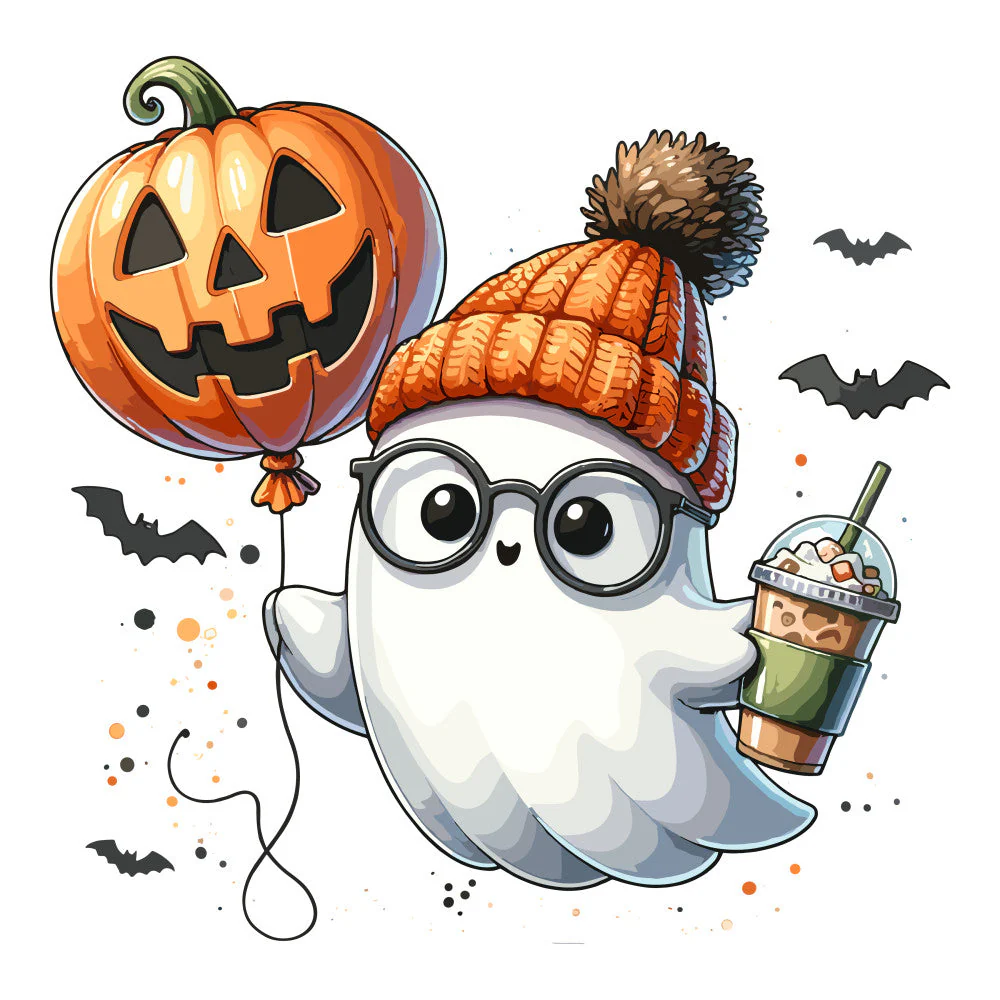 Ghost and Pumpkin Fabric Panel 12
