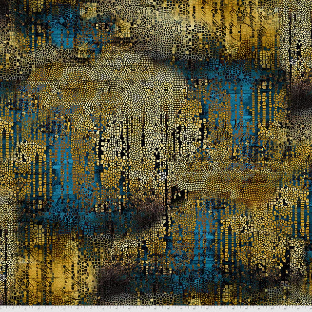 Gold Gilded Mosaic Abandoned 44"/45" Cotton Fabric Per Yard