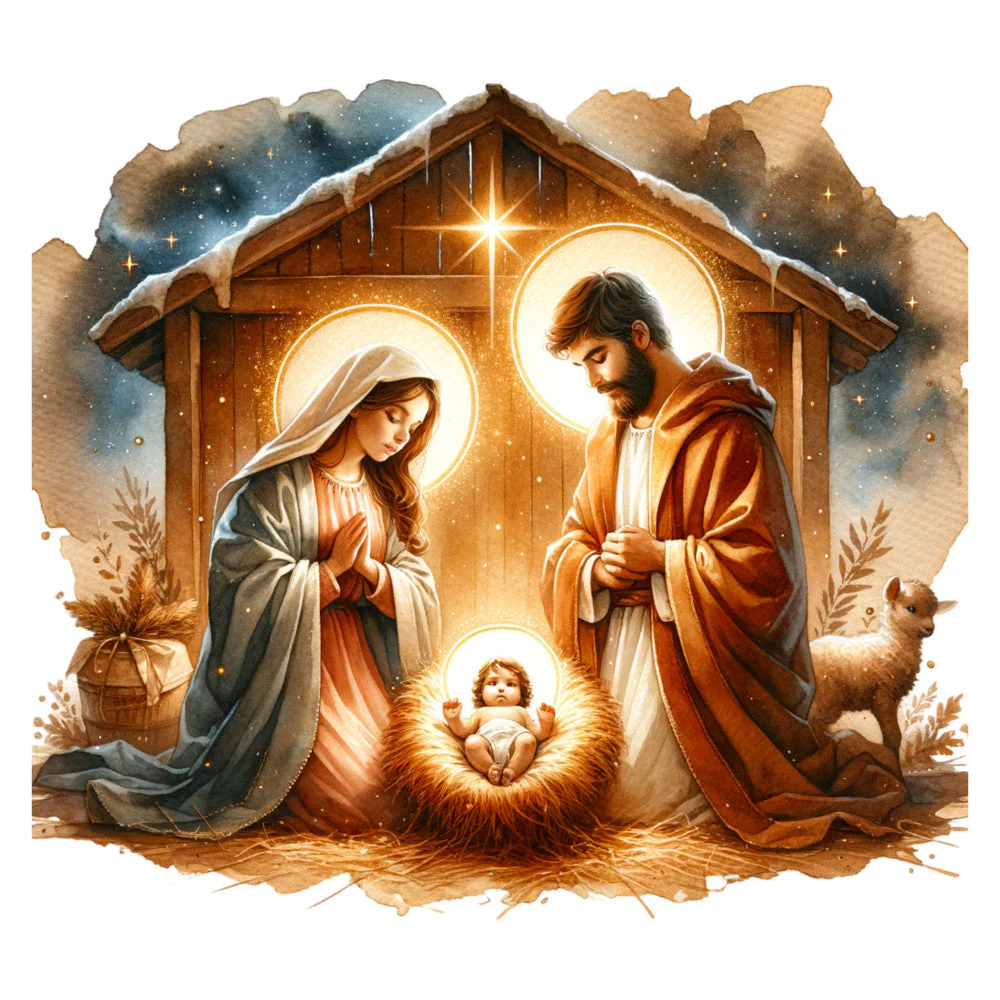 Golden Nativity Fabric Panel 11