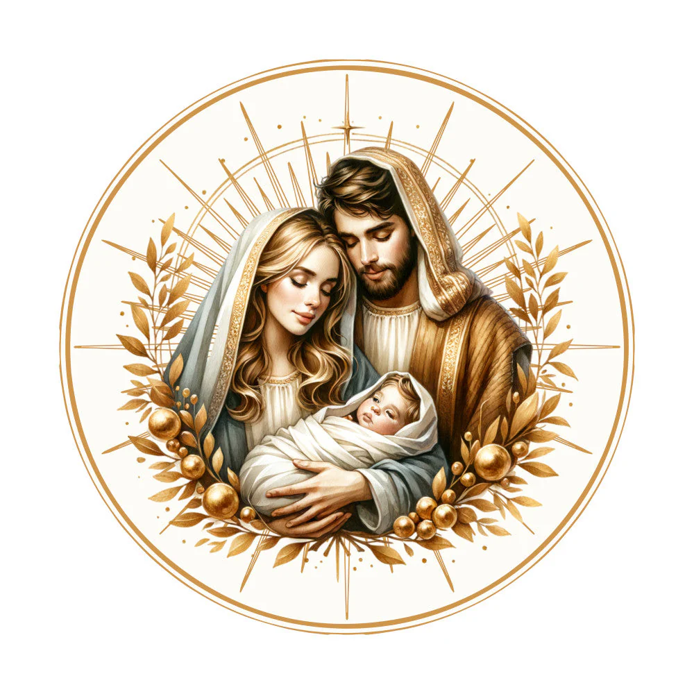 Golden Nativity Fabric Panel 9
