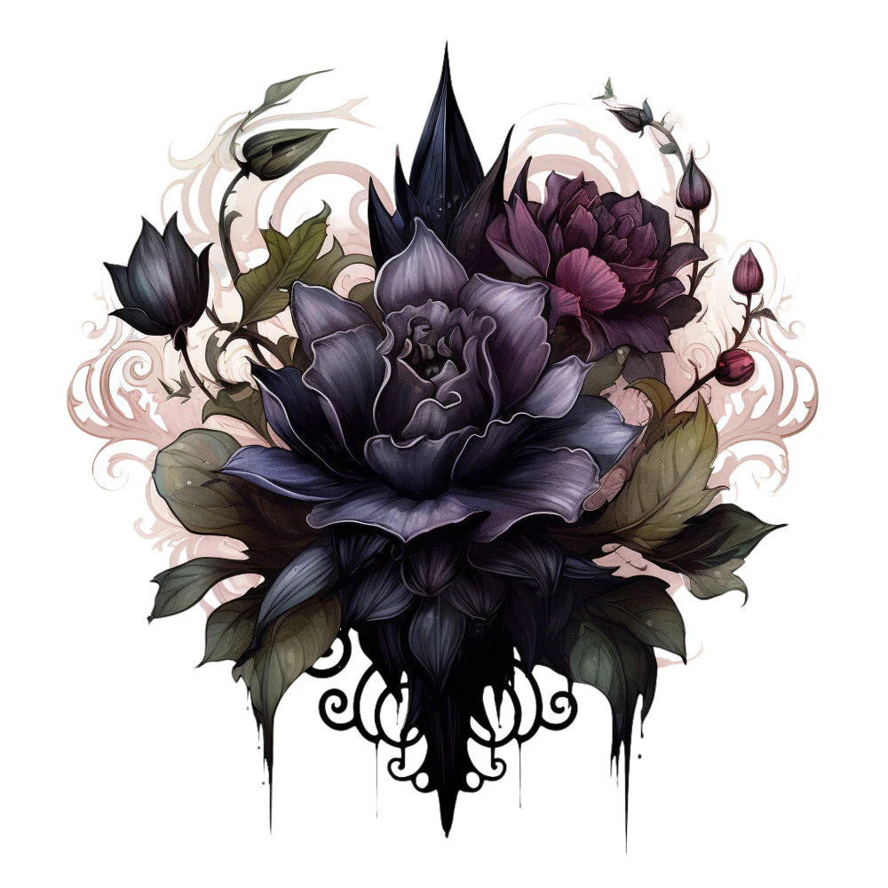 Gothic Floral Fabric Panel 13