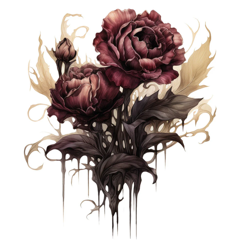 Gothic Floral Fabric Panel 24