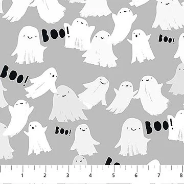 Gray Ghosts Sweet Treats 44"/45" Cotton Fabric Per Yard