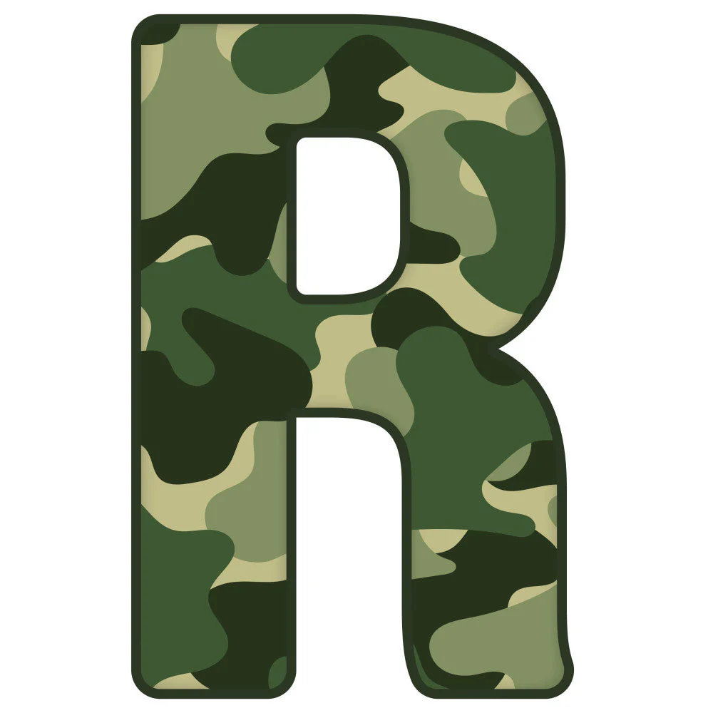 Green Camo Alphabet Fabric Panel 10