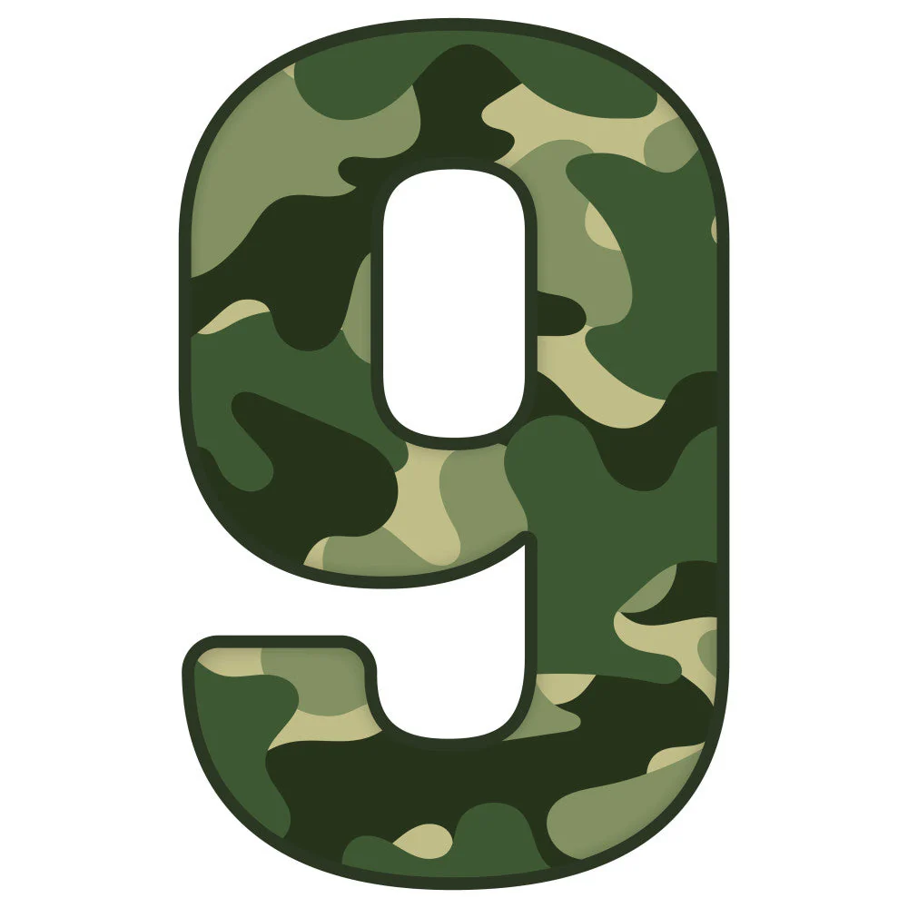 Green Camo Alphabet Fabric Panel 28