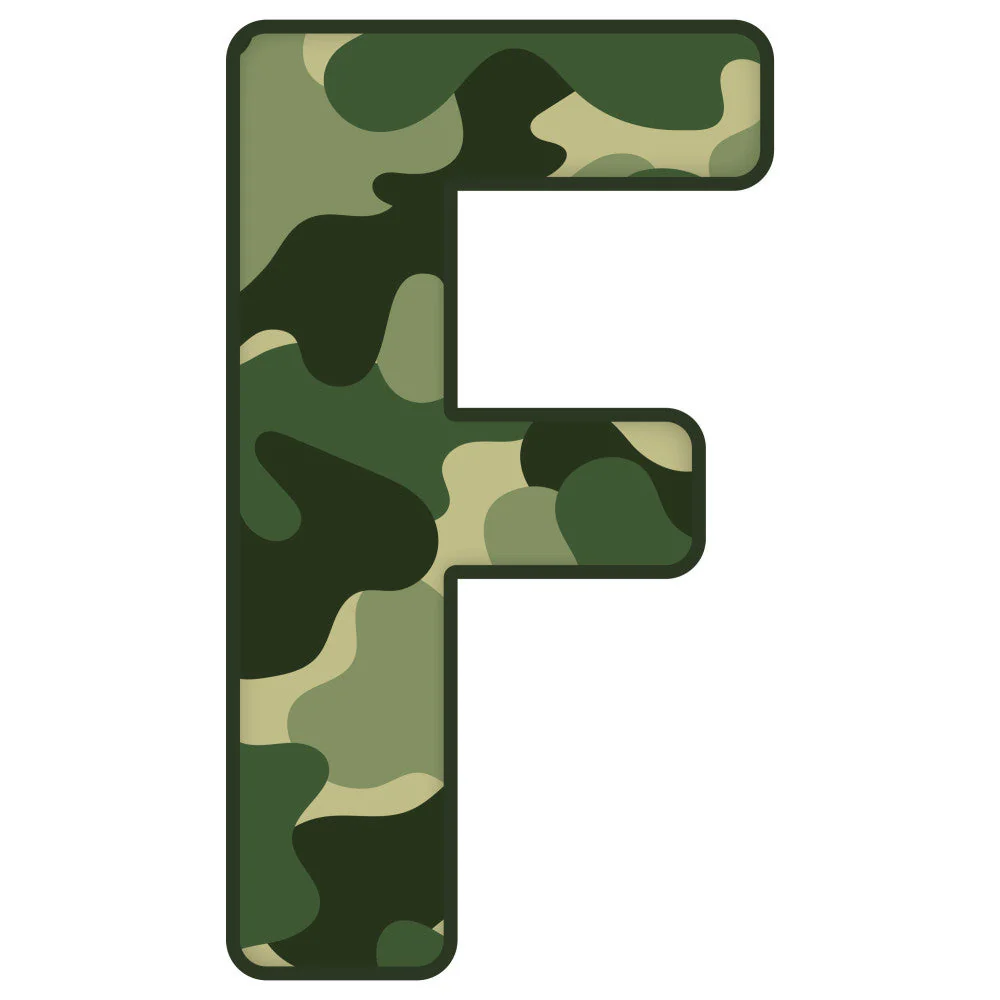 Green Camo Alphabet Fabric Panel 34