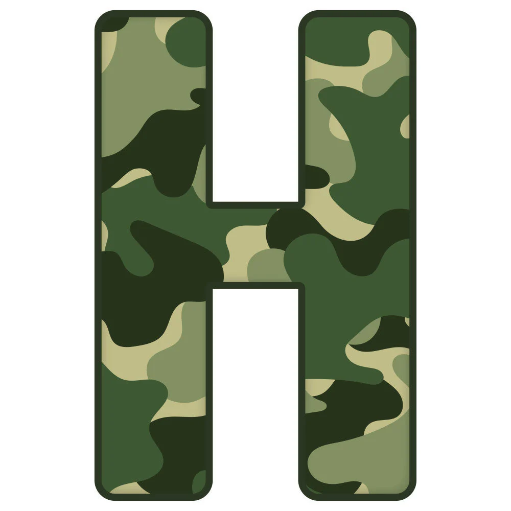 Green Camo Alphabet Fabric Panel 36