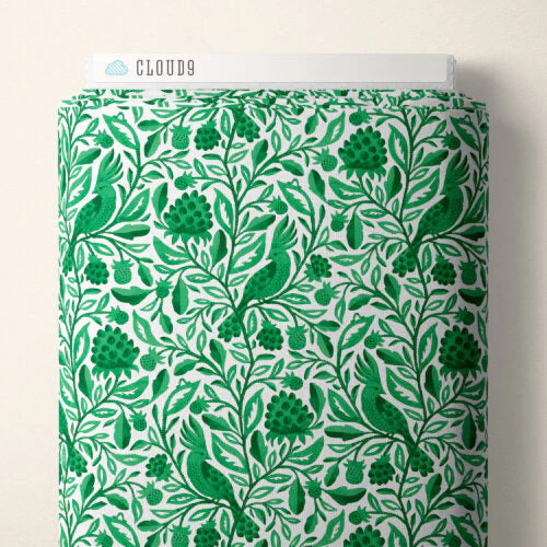 Green Esmralda Birds and Branches Cotton 44/45 Fabric Per Yard - Image 2