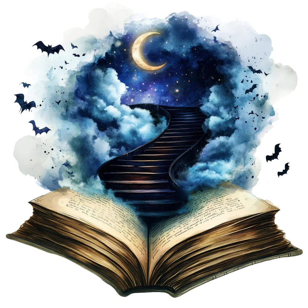 Halloween Books Fabric Panel 15