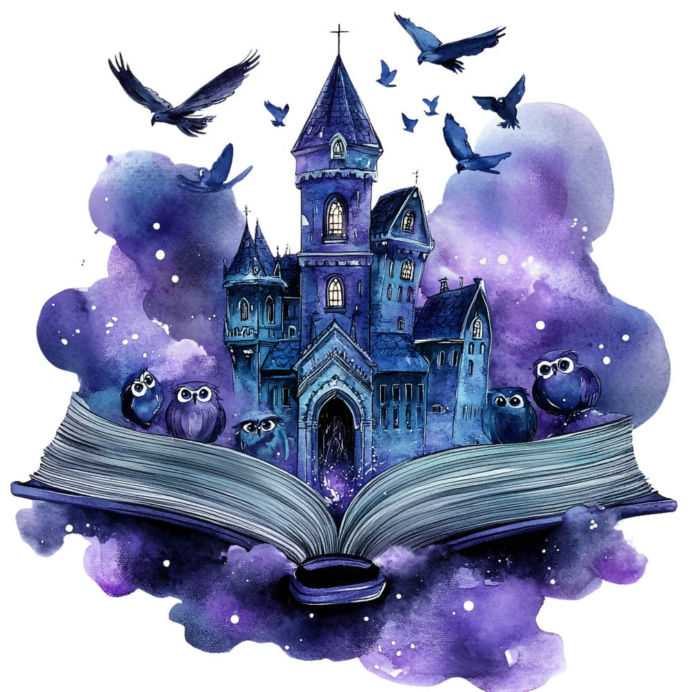Halloween Books Fabric Panel 4