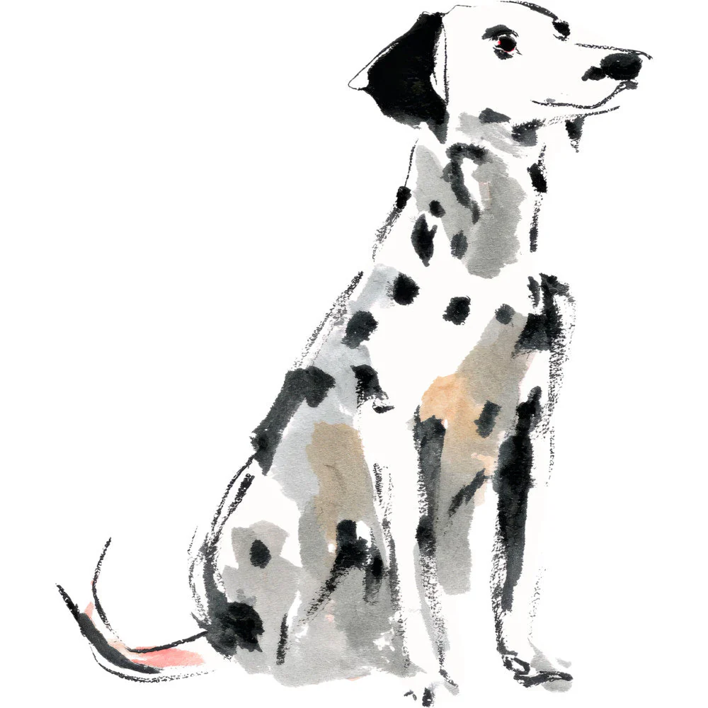 Handdrawn Doodle Dog Fabric Panel 40